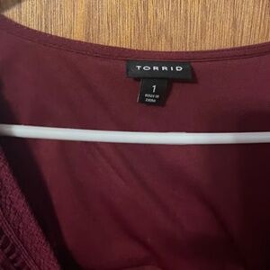 Torrid Mini Gauze Lace-Up Skater Dress- Size 1